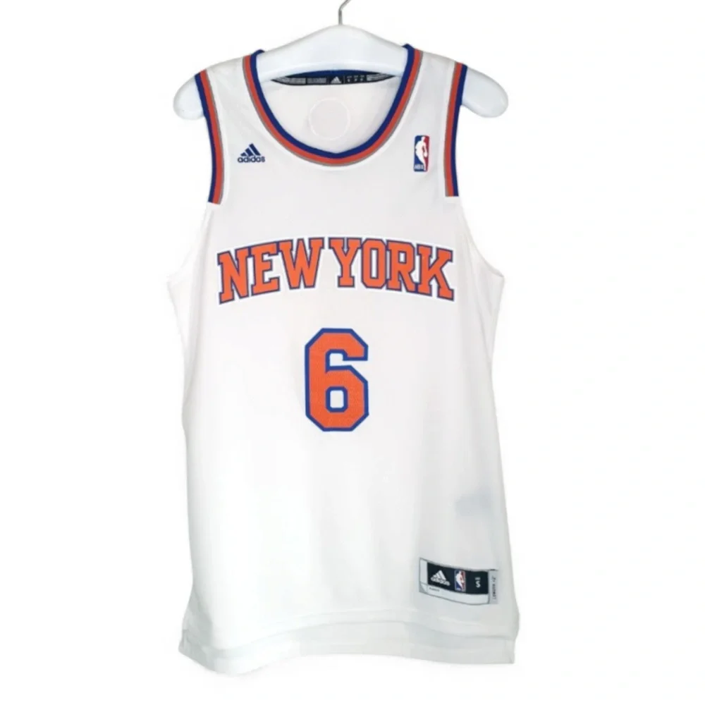 adidas Kids White Basketball Jersey with Orange and Blue Accents LENGHT +2” - Picture 1 of 3